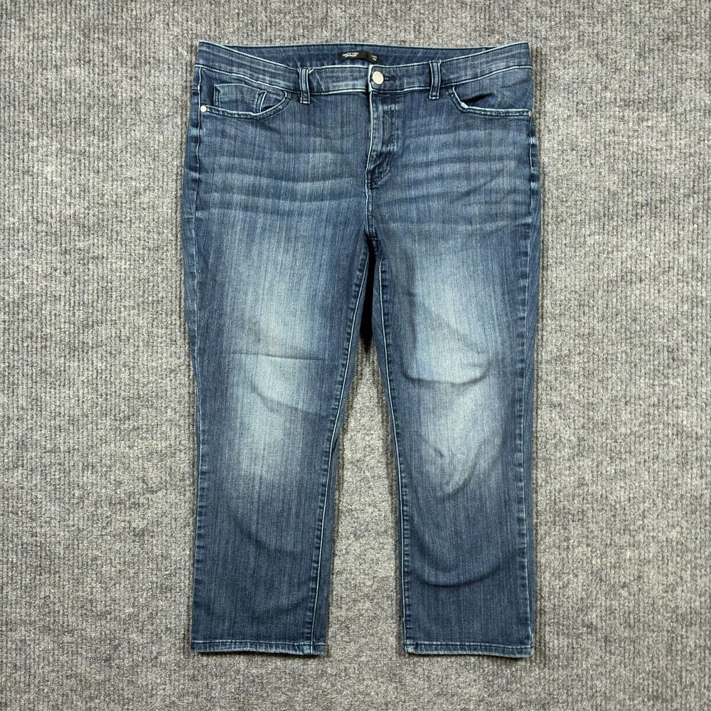 Simply Vera VeraWang Denim Womens Capri Jeans Size 13W Blue Stretch Mid Rise